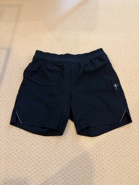 Men's Black Athletic Performance Shorts with Reflective Trim